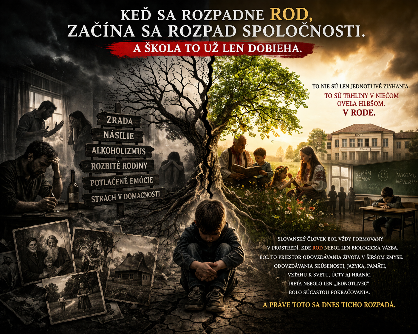 Keď sa rozpadne rod, začína sa rozpad spoločnosti. A škola to už len dobieha.
